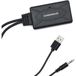 Bluetooth AUX Adapter - USB Bluetooth 5.0 Receiver, 3.5mm Wireless Audio Adapter for Car, PC, Headphones, Speakers, Portable Wireless Streaming with USB Power Supply.
