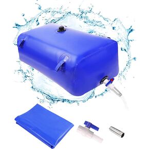 Portable Water Storage Bladder, 63.4gal/240L Large Capacity Water Storage Containers, Portable PVC Water Reservoir with valves and Overflow Kit, Foldable Water Tank for Outdoor Use, green