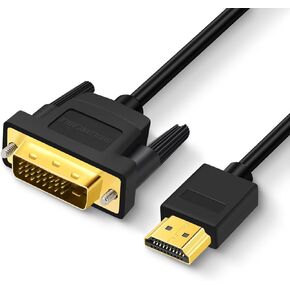 SHULIANCABLE HDMI A to DVI Adapter Cable, Bi-Directional 1080P DVI-D 24+1 to HDMI Cable Male to Male, Gold-Plated HDMI to DVI for Raspberry Pi, Roku, Xbox One, PS4 PS3, Graphics Card (10 Feet)