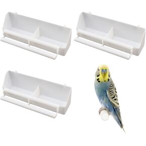 Bird Feeder, 3 Pcs Plastic Bird Food Feeder, Bird Water Cage Accessories, Hanging Bird Food Bowl Cups for Parrots Small Birds Pigeons Parakeet