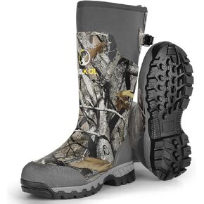 Kalkal Hunting Boots, Waterproof Anti-slip Rain Boots, Insulated Rubber Boots with 6mm Neoprene, for Hunting Working Farming (Size 6-14)