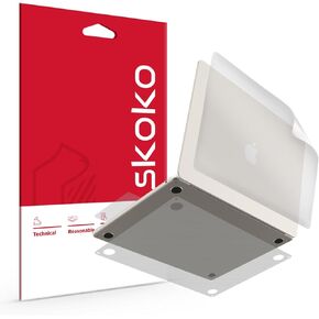 skoko 2024 New Release Easy Apply Skin Protector Matte Transparent Film Compatible with MacBook Air 15 inch M2 / M3 2023-2024, Top, Bottom, Palmrest & Trackpad, Similar to TPU Screen Protector, Full Cover Set