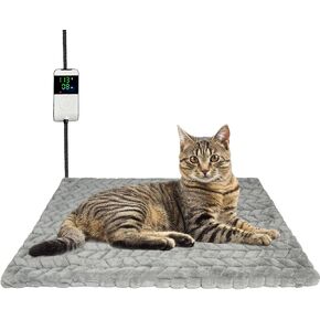 Heated Dog Bed, Completely Chew-Proof Cord Cat Heating Pad, Waterproof Adjustable Temperature Dog Heated Mat, Pet Heating Pad for Puppy Kitten, Electric Pads for Pregnant New Born Pet (M)