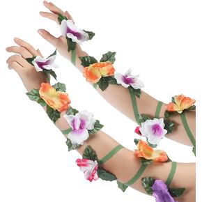 Halloween Women's Fairy Costume Flower Arm Wraps Fairy Costume Handmade Adult Wings Festival Flower Arm Wraps Princess Costume Set for Woman Halloween Cosplay Accessories