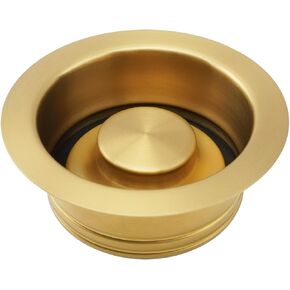 Kitchen Sink Gold Flange Stopper Garbage Disposal Flange and Stopper,Universal Flange Fit for 3-1/2 Inch Standard Sink Drain Hole ，Kitchen Sink Flange Stopper Replacement Accessories Gold