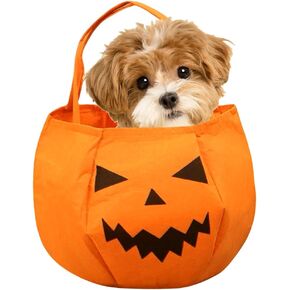 Halloween Candy Bucket, Halloween Pumpkin Candy Bags for Kids, Trick or Treat Tote & Candy Basket, Pumpkin Handbag. Best Gift for Halloween Party Decorations (Orange) in Saudi Arabia