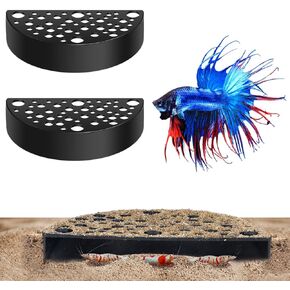 Hoolerry 2 Pcs Shrimp Breeding Protector Black Hideout Caves for Shrimp Aquarium Cave Tunnel Shrimp Hides for Aquarium Fish Tank Decorations Accessories