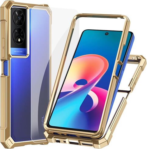حافظة Ailiber for TCL 50 XE Nxtpaper، حافظة هاتف شفافة TCL 50 XE 5G، شفافة [مضادة للاصفرار]، مع [واقي شاشة]، ممتص للصدمات بطبقة مزدوجة، حافظة هاتف خلوي من السيليكون - ذهبي in Kuwait