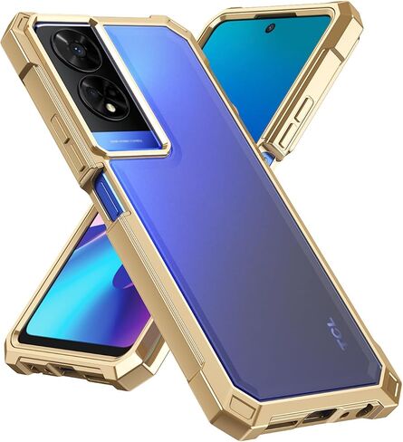 حافظة Ailiber for TCL 50 XE Nxtpaper، حافظة هاتف شفافة TCL 50 XE 5G، شفافة [مضادة للاصفرار]، مع [واقي شاشة]، ممتص للصدمات بطبقة مزدوجة، حافظة هاتف خلوي من السيليكون - ذهبي in Kuwait