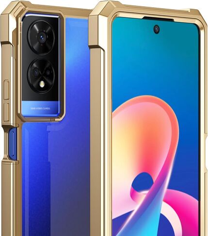 حافظة Ailiber for TCL 50 XE Nxtpaper، حافظة هاتف شفافة TCL 50 XE 5G، شفافة [مضادة للاصفرار]، مع [واقي شاشة]، ممتص للصدمات بطبقة مزدوجة، حافظة هاتف خلوي من السيليكون - ذهبي in Kuwait