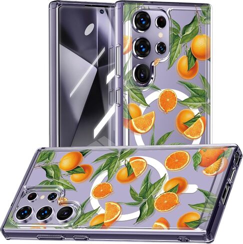 Magnetic for Galaxy S24 Ultra Case,Built-in Magnet Circle&Wireless charging,Military-Grade Shockproof case Cover for Galaxy S24 Ultra [Orange] MUS-CXDZ-01-09 in Saudi Arabia