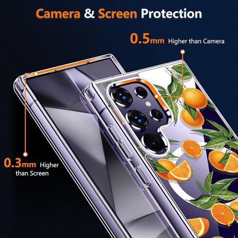 Magnetic for Galaxy S24 Ultra Case,Built-in Magnet Circle&Wireless charging,Military-Grade Shockproof case Cover for Galaxy S24 Ultra [Orange] MUS-CXDZ-01-09 in Saudi Arabia