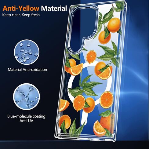 Magnetic for Galaxy S24 Ultra Case,Built-in Magnet Circle&Wireless charging,Military-Grade Shockproof case Cover for Galaxy S24 Ultra [Orange] MUS-CXDZ-01-09 in Saudi Arabia