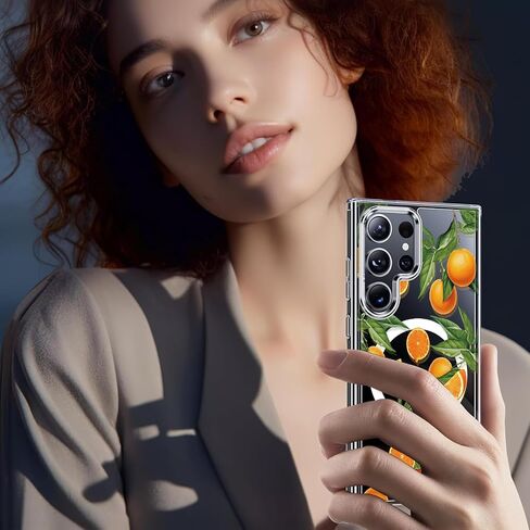 Magnetic for Galaxy S24 Ultra Case,Built-in Magnet Circle&Wireless charging,Military-Grade Shockproof case Cover for Galaxy S24 Ultra [Orange] MUS-CXDZ-01-09 in Saudi Arabia