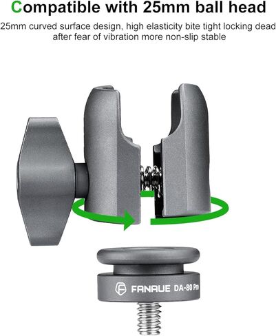 FANAUE Aluminum1'' Ball Mount Base with 4-Hole AMPS Square Plate & 1" Ball Adapter Compatible RAM Mount B Size Double Socket arm and Bike Motorcycle Phone Holder in Kuwait