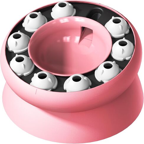 Slow Feeders Anti-Slip Drainage Cat Bowl with Toy - Pet Supplies for Cats - Pink in Saudi Arabia