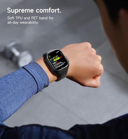 SURITCH Sport Band for Apple Watch Ultra 2/Ultra Case with Band 49mm, Soft Silicone Shockproof Rugged Protective Replacement Strap with Case for iWatch ultra/ultra 2 49mm Men Women in Saudi Arabia