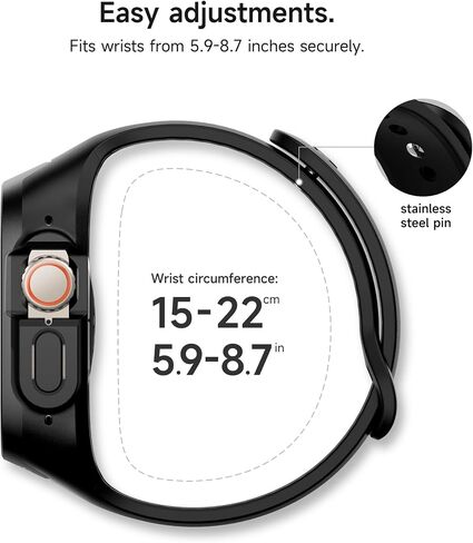 SURITCH Sport Band for Apple Watch Ultra 2/Ultra Case with Band 49mm, Soft Silicone Shockproof Rugged Protective Replacement Strap with Case for iWatch ultra/ultra 2 49mm Men Women in Saudi Arabia
