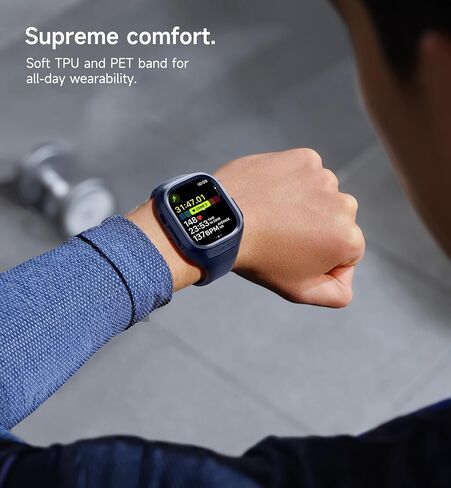 سوار رياضي SURITCH لساعة Apple Watch Ultra 2/Ultra مع حزام 49 مم، حزام بديل واقٍ متين مقاوم للصدمات من السيليكون الناعم مع جراب لساعة iWatch Ultra/Ultra 2 49 مم للرجال والنساء in Kuwait