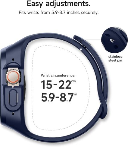 سوار رياضي SURITCH لساعة Apple Watch Ultra 2/Ultra مع حزام 49 مم، حزام بديل واقٍ متين مقاوم للصدمات من السيليكون الناعم مع جراب لساعة iWatch Ultra/Ultra 2 49 مم للرجال والنساء in Kuwait