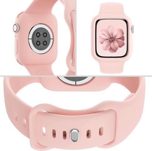 مجموعة من 6 أربطة رياضية من DABAOZA متوافقة مع سوار ساعة Apple مع حافظة ممتصة للصدمات، غطاء حزام مقاوم للماء من السيليكون الناعم للنساء لسلسلة iWatch SE 9 8 7 6 5 4 3 2 1 Ultra 2/1 (ليس للسلسلة 10) in Saudi Arabia