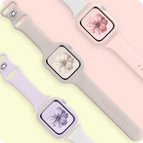 مجموعة من 6 أربطة رياضية من DABAOZA متوافقة مع سوار ساعة Apple مع حافظة ممتصة للصدمات، غطاء حزام مقاوم للماء من السيليكون الناعم للنساء لسلسلة iWatch SE 9 8 7 6 5 4 3 2 1 Ultra 2/1 (ليس للسلسلة 10) in Saudi Arabia