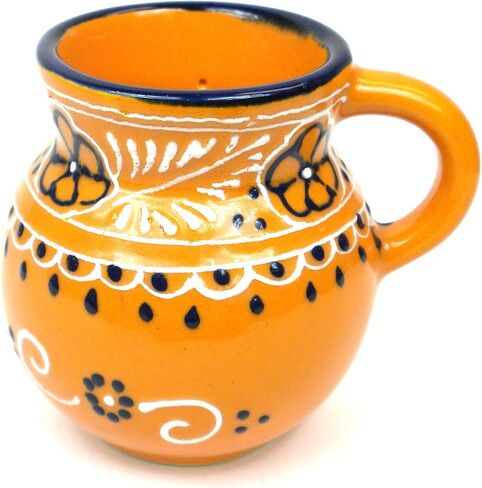 Encantada Handmade Hand-Painted Authentic Mexican Pottery Mugs (2-Pack, Mango Beaker) in Kuwait
