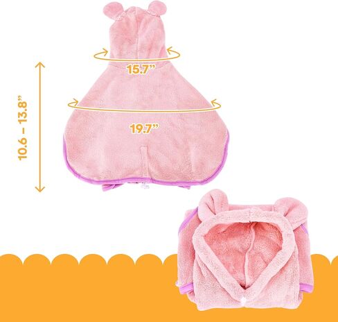 Noa Store Dog Bath Robe - Quick Drying with Adjustable Strap and Elastic Headband - 16.9-21.7X 23.6 x 33.5 (M) - Dog Robe - Stylish Design for Post-Bath Drying - Dog Robes for After Bath - Green in Saudi Arabia