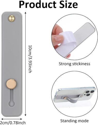 2Pcs Phone Strap Grip Holder Removable and Reusable Cell Phone Grip Strap Telescopic Finger Kickstand Bracket Universal Silicone Phone Holder Stand and Portable Finger Loop for Most Smartphones Case in Saudi Arabia