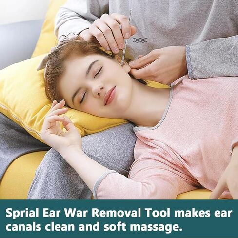 Abamabby Spiral Ear Cleaner Spiral Ear Wax Remover Ear Wax Cleaner Earwax Removal Kit Metal Ear Cleaner Double Ended Spiral Scraper Ear Cleaning Set Silver-Gold(2Pcs) in Kuwait