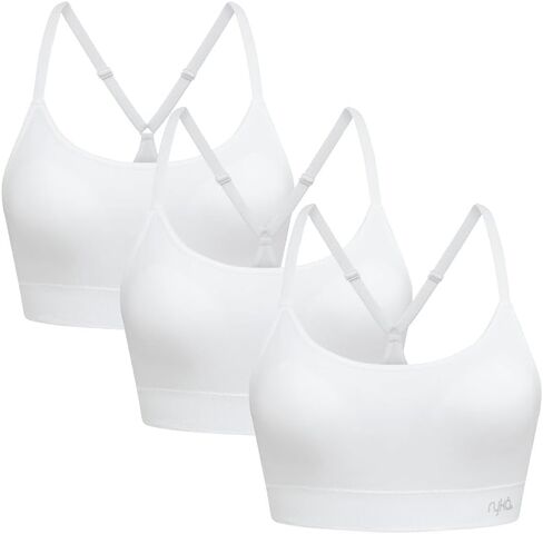 Ryka Women's Katharina Seamless Yoga Racerback Sports Bra with Removable Pads, 3 Pack, MCRCHP/MCRCHP/M, Large in Saudi Arabia