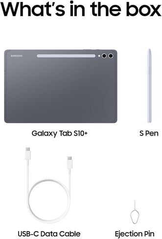SAMSUNG Galaxy Tab S10+ Plus 12.4" 512GB, Android Tablet, Circle to Search, Sketch to Image, Durability, Long Battery Life, AMOLED 2X Screen, S Pen Included, US Version, 2024, Moonstone Gray in Saudi Arabia