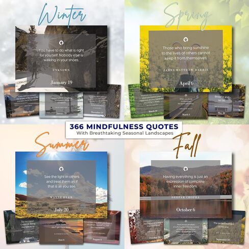MESMOS Perpetual Desk Calendar with 366 Mindfulness Self Care Quotes, Cute Desk Accessories & Office Decor for Women, Relaxing & Inspirational Gifts for Women, Anxiety Relief Items, Desk Decorations in Kuwait