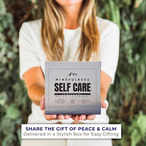 MESMOS Perpetual Desk Calendar with 366 Mindfulness Self Care Quotes, Cute Desk Accessories & Office Decor for Women, Relaxing & Inspirational Gifts for Women, Anxiety Relief Items, Desk Decorations in Kuwait