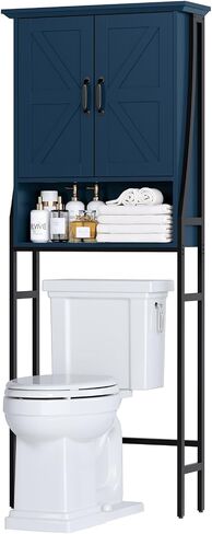Over The Toilet Storage Cabinet, Over Toilet Bathroom Organizer with Doors Above Toilet Storage Cabinet Spacesaver Rack Behind Toilet Bathroom Organizer Over The Toilet Storage (Ultramarine) in Kuwait
