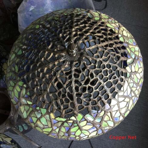 Bieye L10549 Wisteria Tiffany Style Stained Glass Table Lamp with 18-inch Wide Handmade Lampshade Brass Tree Trunk Base, 35-inch Tall in Saudi Arabia