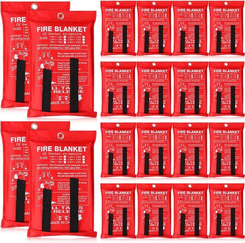 Moukeren Fire Blanket Fire Emergency Blankets for Home Kitchen, Survival Safety Fire Suppression Blanket Fiberglass Fireproof Blanket Flame Retardant Blanket for Fireplace Car Office Camping in Kuwait
