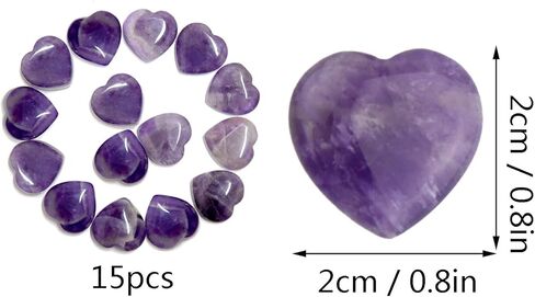Marrywindix 15 Packs 0.8 Inches Healing Crystal Natural Rose Stone Heart Love Carved Palm Worry Stone Chakra Reiki Balancing in Saudi Arabia