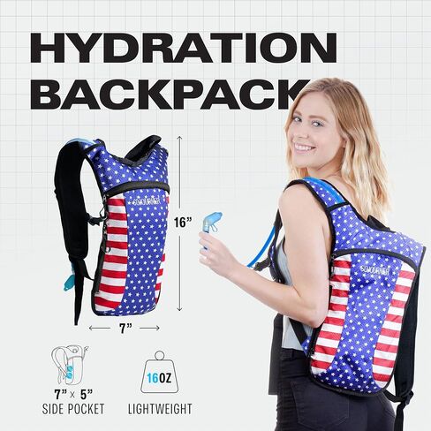 Sojourner Rave Hydration Pack - Hydration Backpack - Hydropack with 2L Bladder - Water Backpack for Festivals, Hiking, Running, Biking and More in Kuwait