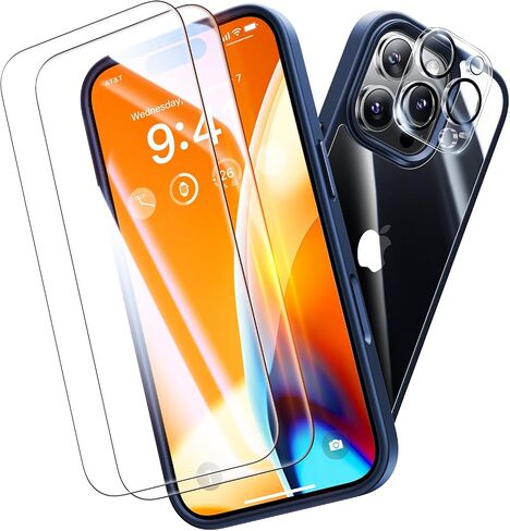 حافظة غير صفراء لهاتف iPhone 16 Pro Max شفافة، حماية 360 درجة مع واقي شاشة 2X + واقي عدسة الكاميرا 2X، حافظة هاتف مقاومة للصدمات بدرجة عسكرية، غطاء نحيف لهاتف iPhone 16 Pro Max، شفاف in Saudi Arabia