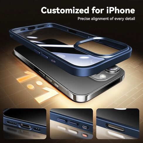 حافظة غير صفراء لهاتف iPhone 16 Pro Max شفافة، حماية 360 درجة مع واقي شاشة 2X + واقي عدسة الكاميرا 2X، حافظة هاتف مقاومة للصدمات بدرجة عسكرية، غطاء نحيف لهاتف iPhone 16 Pro Max، شفاف in Saudi Arabia