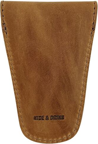 Hide & Drink, Nail Care Case Handmade from Full Grain Leather - Store Personal Care Items, Curved Scissors, Nail Clippers - Ideal for Manicure or Pedicure On The Go (Brown, Full Grain Leather) in Saudi Arabia