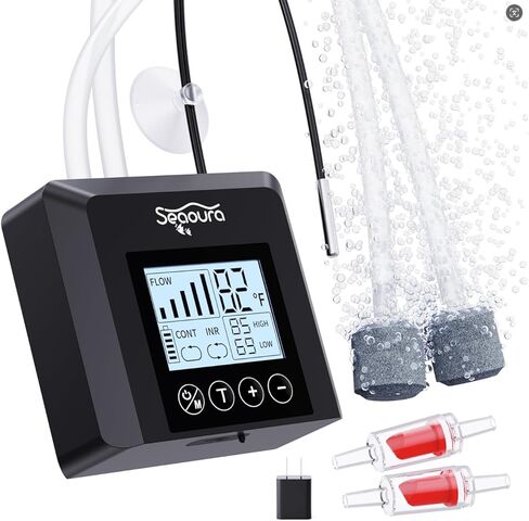 Aquarium Air Pump Quiet, Rechargeable air Bubbler, Fish Tank Bubbler Aerator, Oxygen Aquarium Aerator Pump with 2 Air Stone, 1.5W Dual Outlet for 5-80 Gallon Fish Tank Aerator with Accessories in Kuwait
