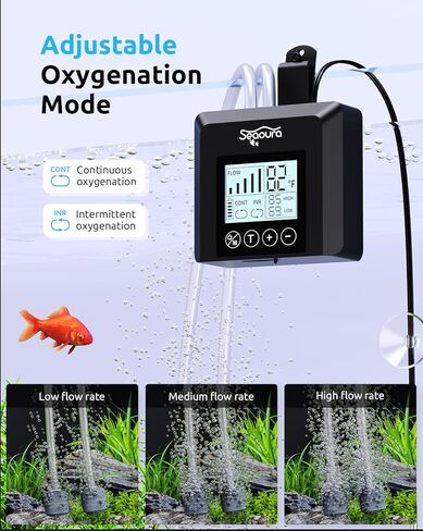 Aquarium Air Pump Quiet, Rechargeable air Bubbler, Fish Tank Bubbler Aerator, Oxygen Aquarium Aerator Pump with 2 Air Stone, 1.5W Dual Outlet for 5-80 Gallon Fish Tank Aerator with Accessories in Kuwait