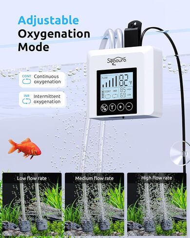 Aquarium Air Pump Quiet, Rechargeable air Bubbler, Fish Tank Bubbler Aerator, Oxygen Aquarium Aerator Pump with 2 Air Stone, 1.5W Dual Outlet for 5-80 Gallon Fish Tank Aerator with Accessories in Saudi Arabia