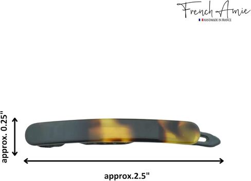 French Amie Rounded Oblong Small 2.5" Cellulose No Metal Set of 2 French Hair Slides Clips for Women Tige Boule Clasp Handmade Girls Side Slide-in Barrette Clip Paris Hair Accessories for Women Strong Hold No Slip Grip Fashion Durable and Styling, Made in in Saudi Arabia