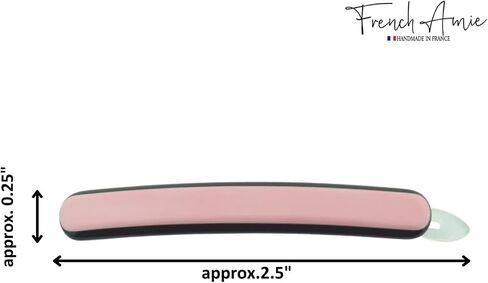 French Amie Rounded Oblong Small 2.5" Cellulose No Metal Set of 2 French Hair Slides Clips for Women Tige Boule Clasp Handmade Girls Side Slide-in Barrette Clip Paris Hair Accessories for Women Strong Hold No Slip Grip Fashion Durable and Styling, Made in in Saudi Arabia