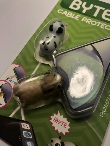 Tzumi Bytes Cable Protectors for iPhone/iPad USB Cable, Cute Animals Charging Cable Saver, Phone Accessory Protect USB Charger (Dalmatian and Sheep) in Saudi Arabia