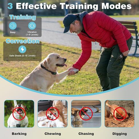 Dog Shock Collar with Remote Control - 3300Ft Dog Training Collar with Waterproof, Rechargeable Electronic bark Collar for Large Medium Small Dogs 5-120 lbs, Training with Beep,Vibration,Safe Shock in Saudi Arabia