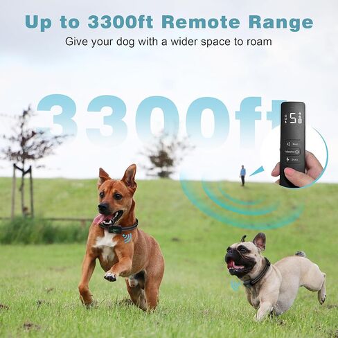 Dog Shock Collar with Remote Control - 3300Ft Dog Training Collar with Waterproof, Rechargeable Electronic bark Collar for Large Medium Small Dogs 5-120 lbs, Training with Beep,Vibration,Safe Shock in Saudi Arabia